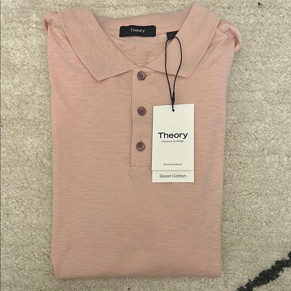 Theory Men's Pink Polo Shirt